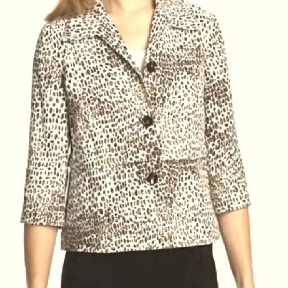 EC PENDLETON PETITE CHEETAH PRINT  PALM DESERT LINEN BLEND JACKET SZ. PL